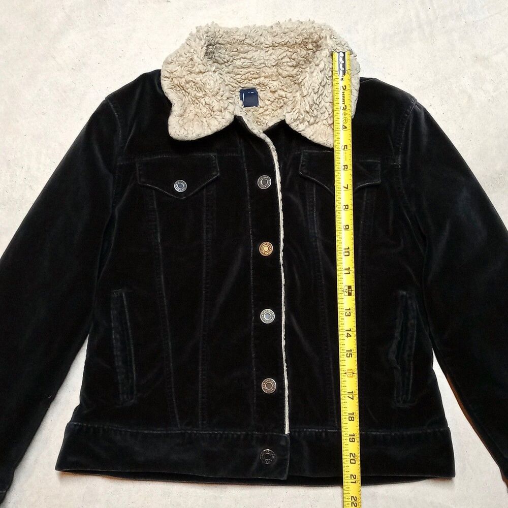 GAP Women’s Insulated Sherpa Lined Trucker Velour Y2K Jacket Size MEDIUM - Picture 7 of 8